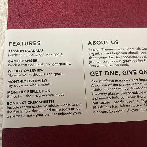 NWT Burgundy Passion Planner Sakura Melody Style Dated Monday Start 12-Month solofficialkw.com